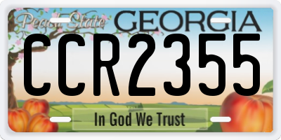 GA license plate CCR2355