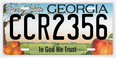 GA license plate CCR2356
