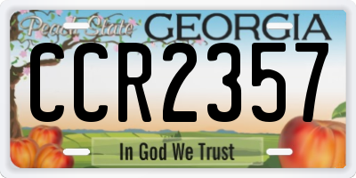 GA license plate CCR2357