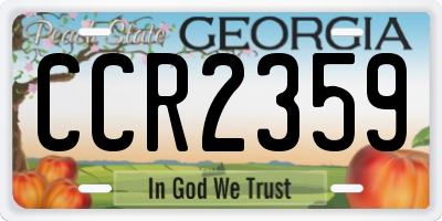 GA license plate CCR2359