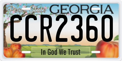 GA license plate CCR2360