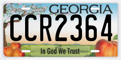 GA license plate CCR2364