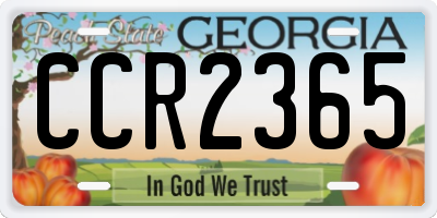 GA license plate CCR2365