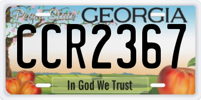 GA license plate CCR2367