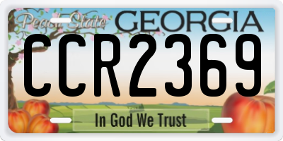 GA license plate CCR2369