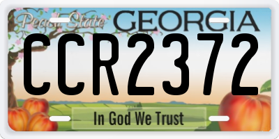 GA license plate CCR2372