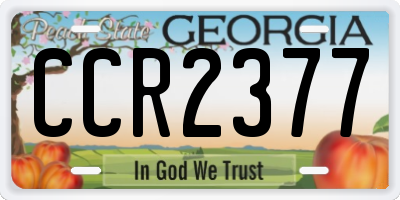 GA license plate CCR2377