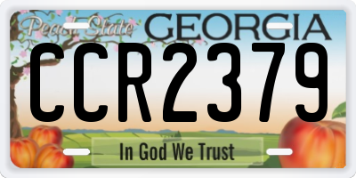 GA license plate CCR2379