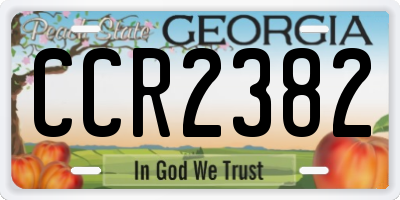 GA license plate CCR2382