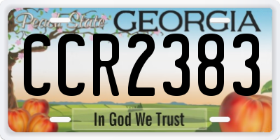 GA license plate CCR2383