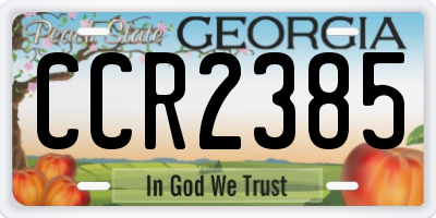 GA license plate CCR2385