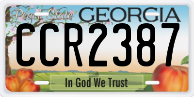 GA license plate CCR2387