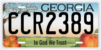 GA license plate CCR2389