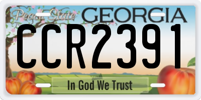 GA license plate CCR2391