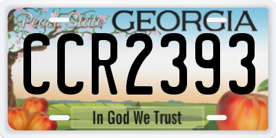 GA license plate CCR2393