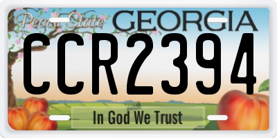 GA license plate CCR2394