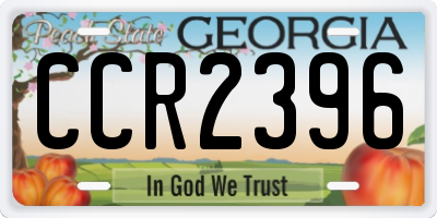 GA license plate CCR2396