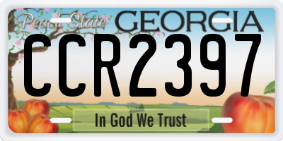 GA license plate CCR2397