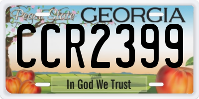 GA license plate CCR2399
