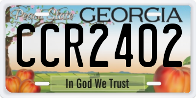 GA license plate CCR2402