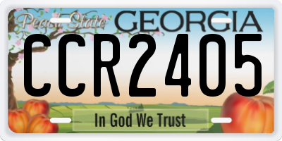 GA license plate CCR2405