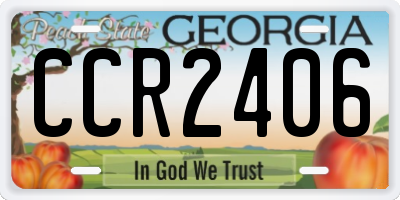 GA license plate CCR2406