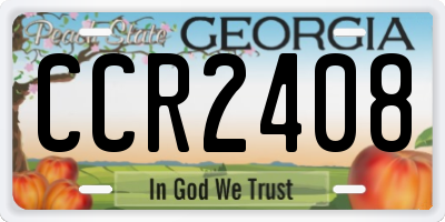 GA license plate CCR2408