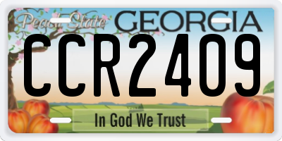 GA license plate CCR2409