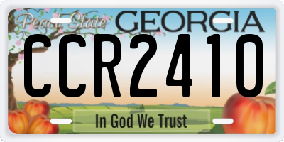 GA license plate CCR2410
