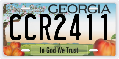 GA license plate CCR2411