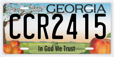 GA license plate CCR2415