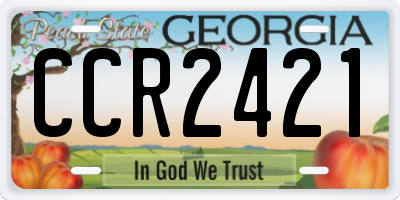 GA license plate CCR2421