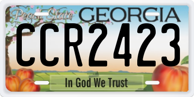 GA license plate CCR2423