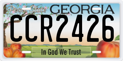 GA license plate CCR2426