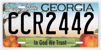 GA license plate CCR2442