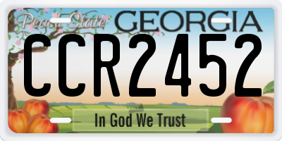 GA license plate CCR2452