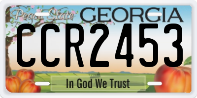 GA license plate CCR2453