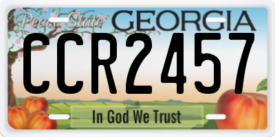 GA license plate CCR2457