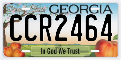 GA license plate CCR2464