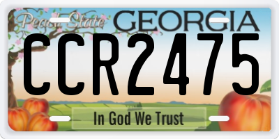 GA license plate CCR2475