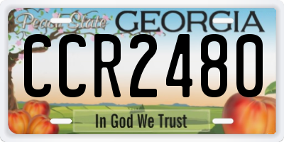 GA license plate CCR2480
