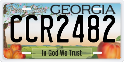 GA license plate CCR2482