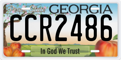 GA license plate CCR2486