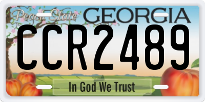 GA license plate CCR2489