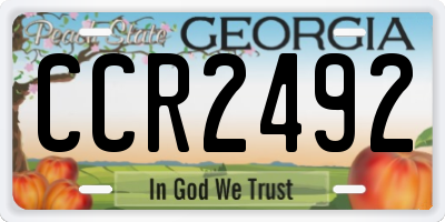 GA license plate CCR2492