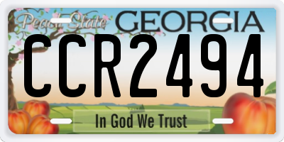 GA license plate CCR2494