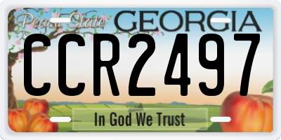 GA license plate CCR2497