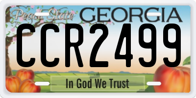 GA license plate CCR2499
