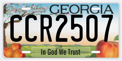 GA license plate CCR2507