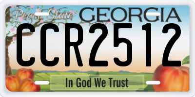 GA license plate CCR2512